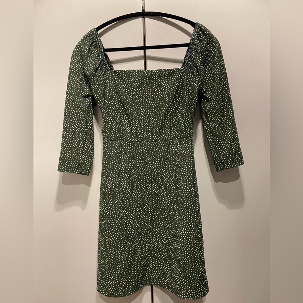 Leith Dark Green Long Sleeve Dress